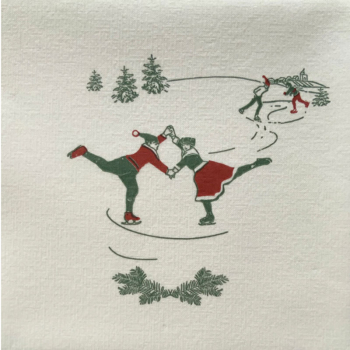 Paviot napkin Patinoire, rink, white-red-green